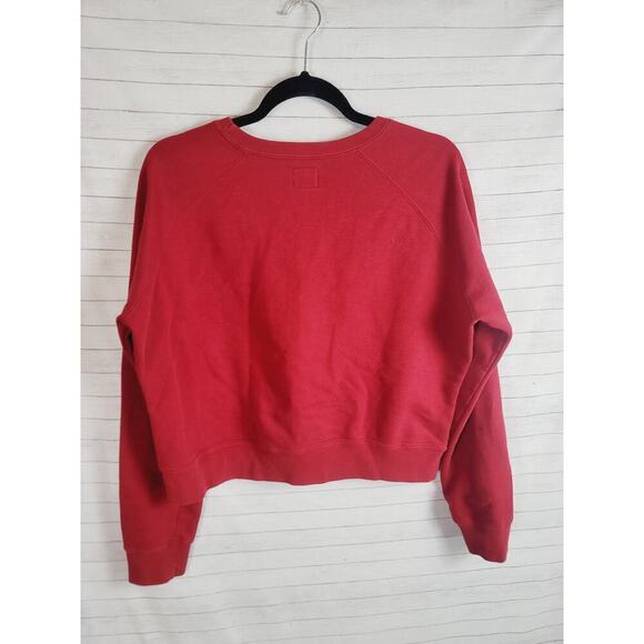 ROOTS 73 ATHLETICS CROPPED CREWNECK SWEAT SHIRT IN RED, SZ XL - Picture 7 of 13